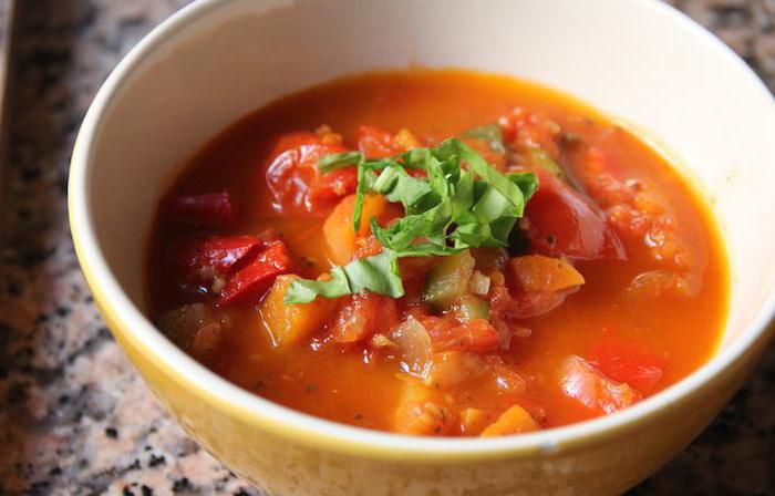 soup with tomatoes and potatoes