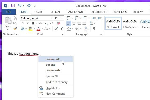 how to remove red underlines in word
